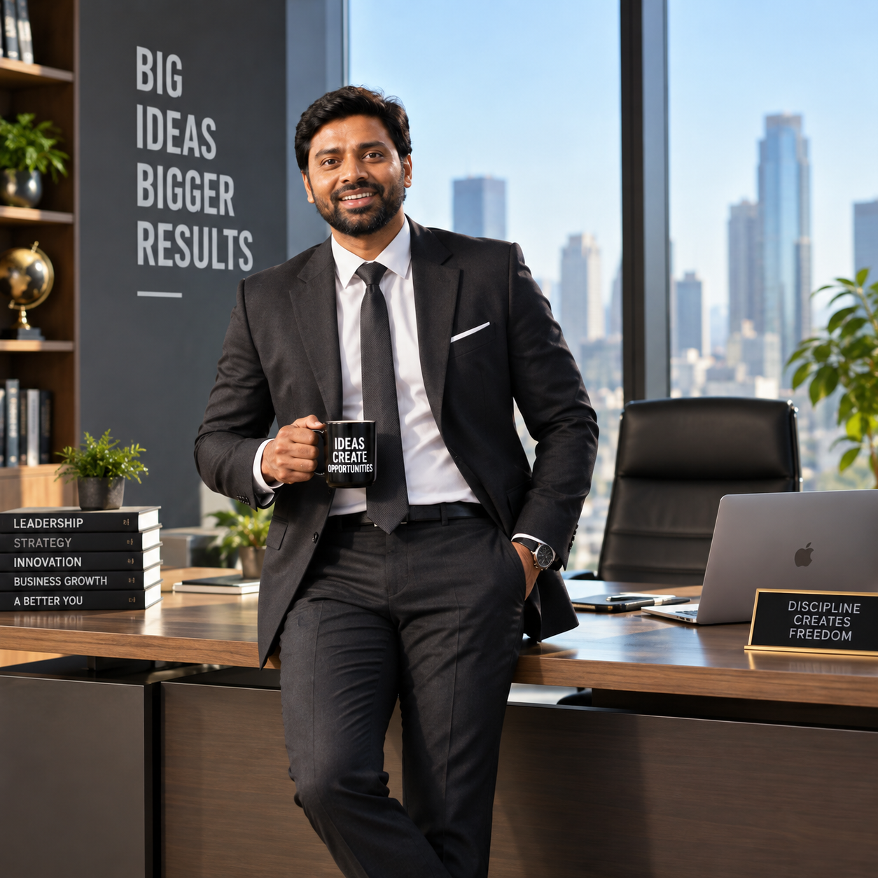 RaviKumar Bonagiri, AI and digital coach, in his office